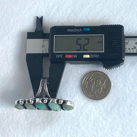 VTG Sterling Silver 925 LS Larry Sandoval Huge Unisex Turquoise Knuckle Ring - Picture 16 of 16